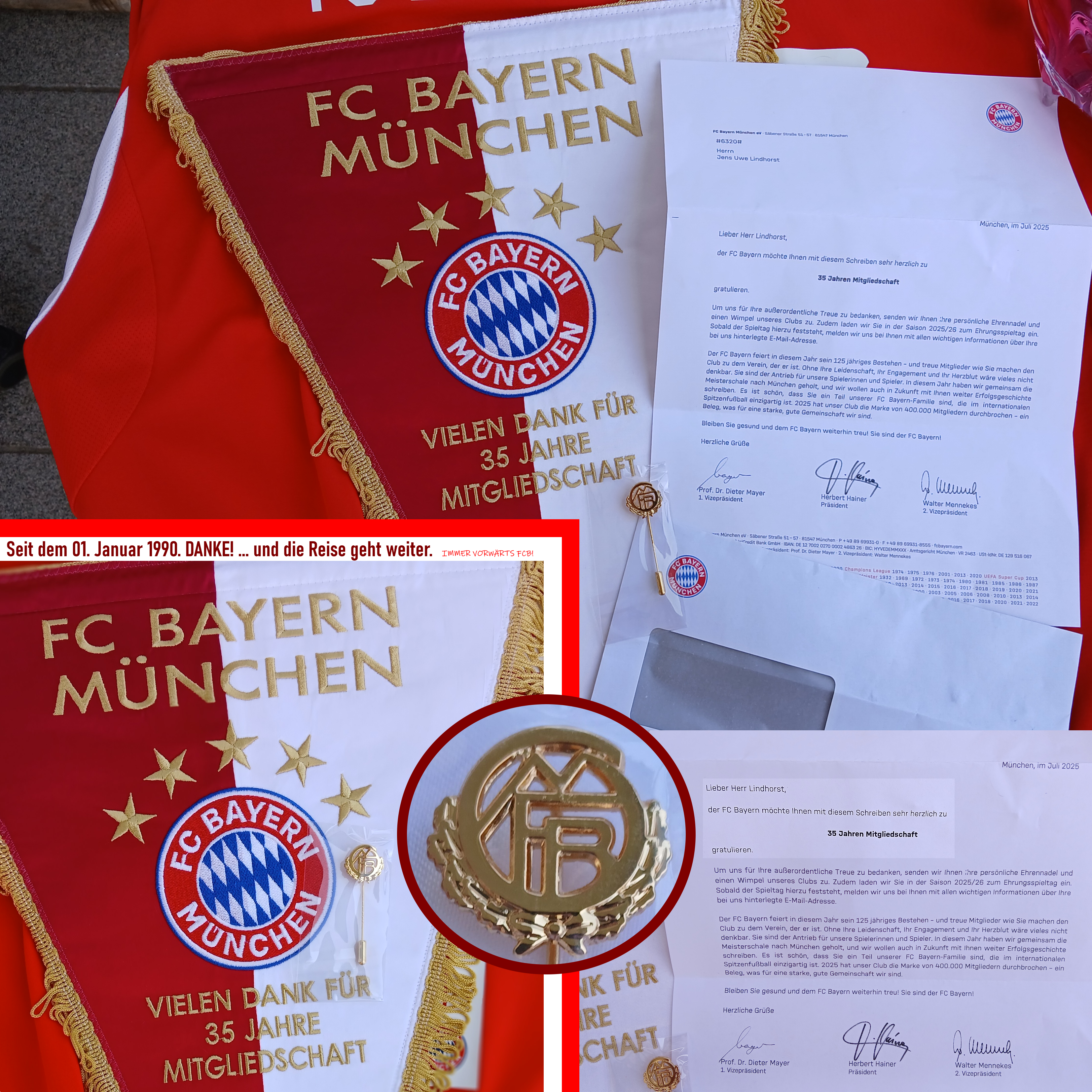 35 Jahre Bayern-Mitglied. Seit dem 01.01.1990.